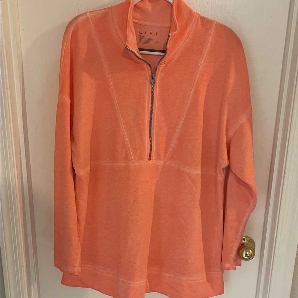 Livi Active Vibrant Orange Half-Zip Sweater
